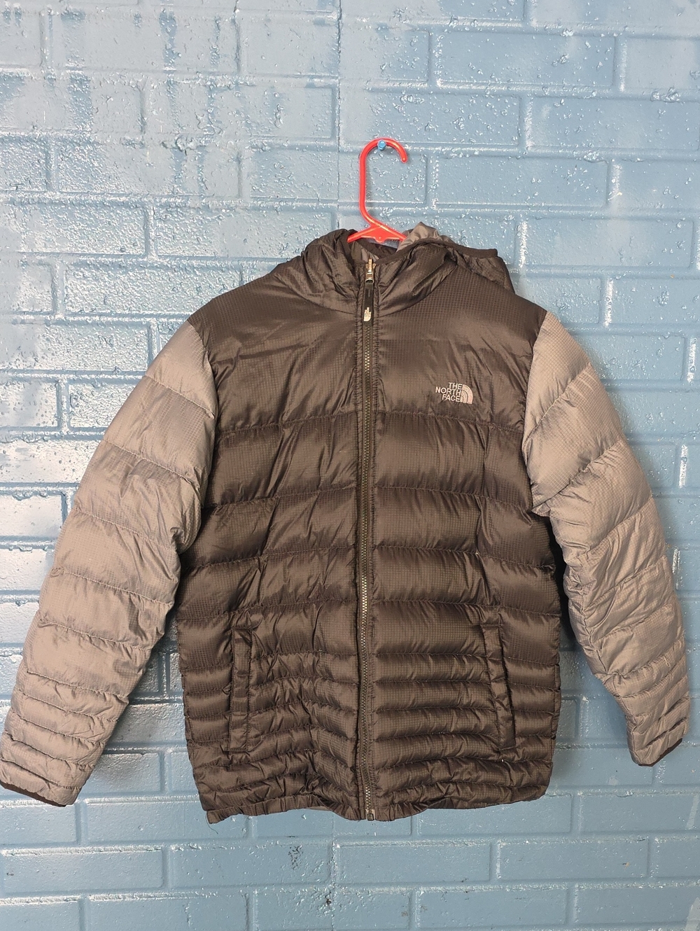 The North Face Boys Reversible Puffer Coat 550 Size Xl 18/20